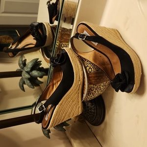 Steve Madden Rope Platform Sandals Black 9